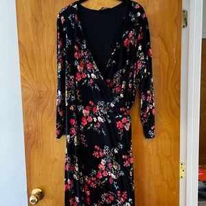 Loft floral cotton wrap dress